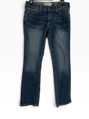 Ariat Real Denim Jeans Womens 32 Blue Rainstorm Straight Mid Rise 5-pocket
